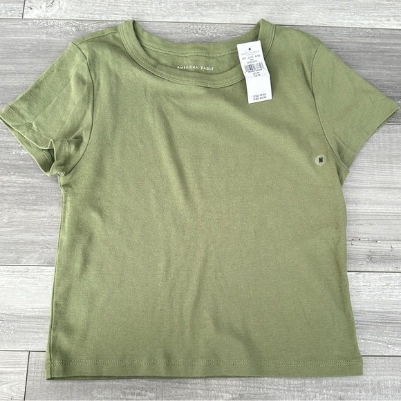 American Eagle T Shirt Cropped Green and Purple - Picture 8 of 10
